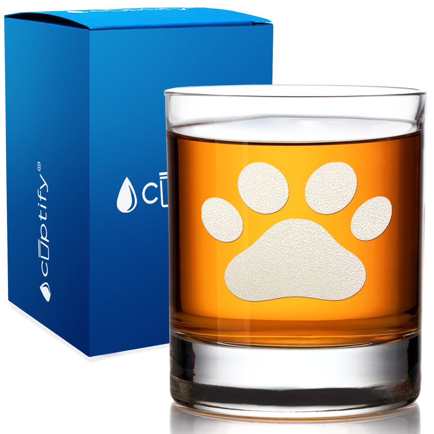 Paw Print Old Fashioned Glass