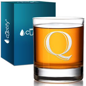 Monogram Initial Letter on 10.25 oz Rocks Old Fashioned Glass