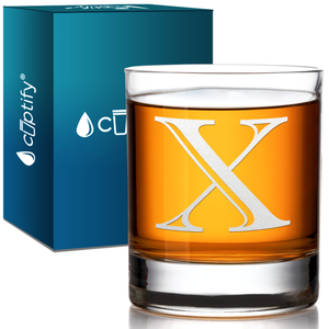 Monogram Initial Letter on 10.25 oz Rocks Old Fashioned Glass