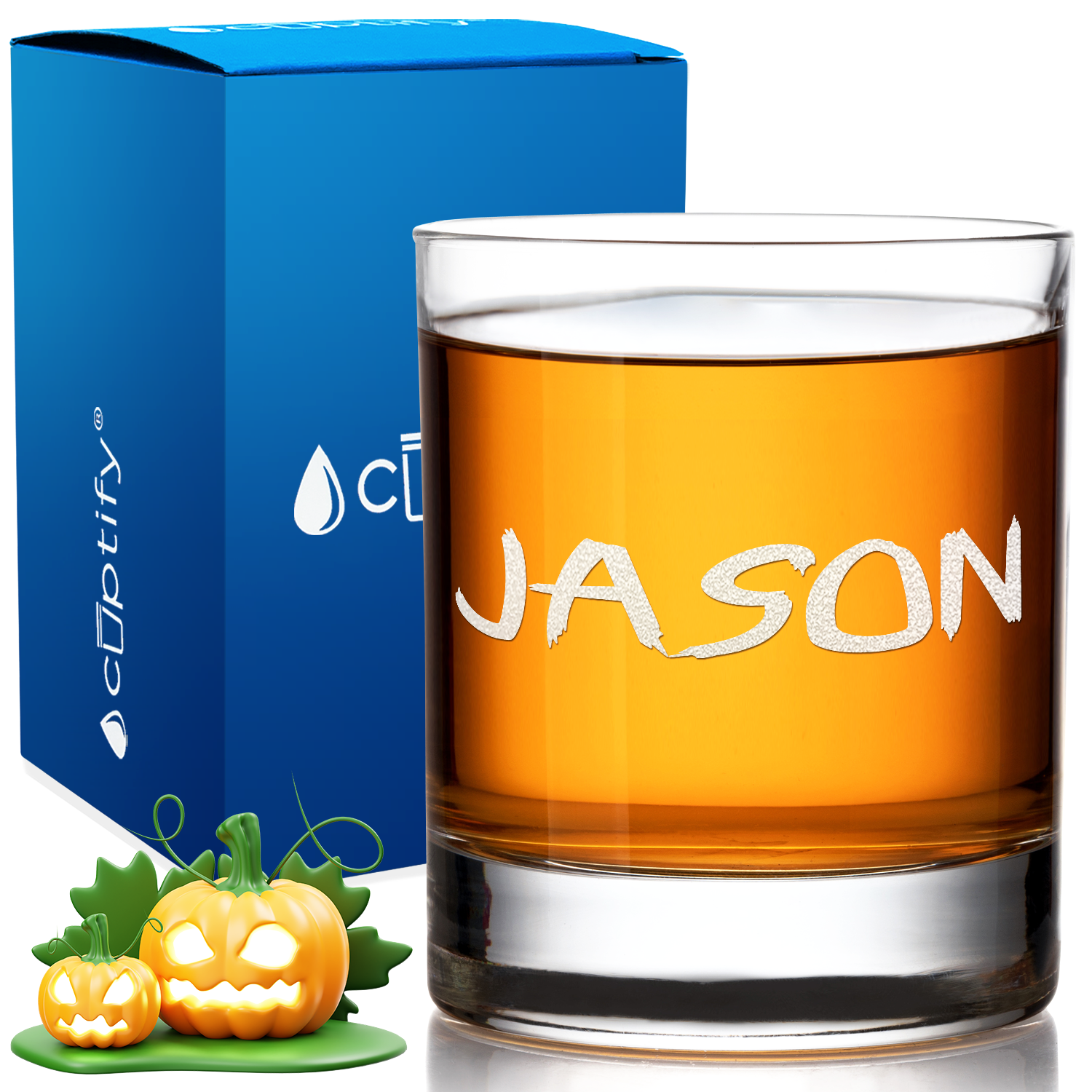 Personalized Scary Halloween Font 10.25 oz Old Fashioned Glass