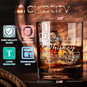 Personalized Whiskey Prescription on 10.25oz Whiskey Glass
