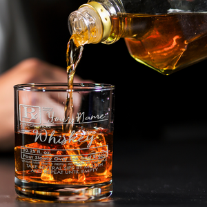 Personalized Whiskey Prescription on 10.25oz Whiskey Glass