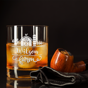 Personalized Family Farm Established on 10.25oz Whiskey Glass