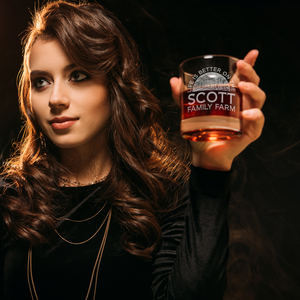 Personalized Life is Better on the Family Farm on 10.25oz Whiskey Glass