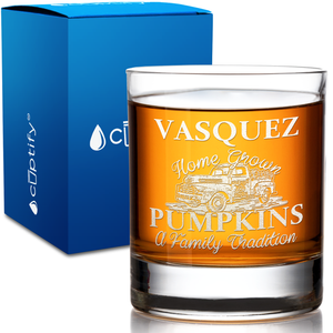 Personalized Home Grown Pumpkins on 10.25oz Whiskey Glass