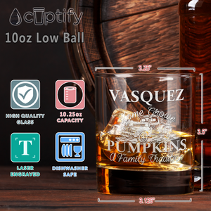 Personalized Home Grown Pumpkins on 10.25oz Whiskey Glass