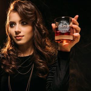 Personalized Bait and Tackle on 10.25oz Whiskey Glass