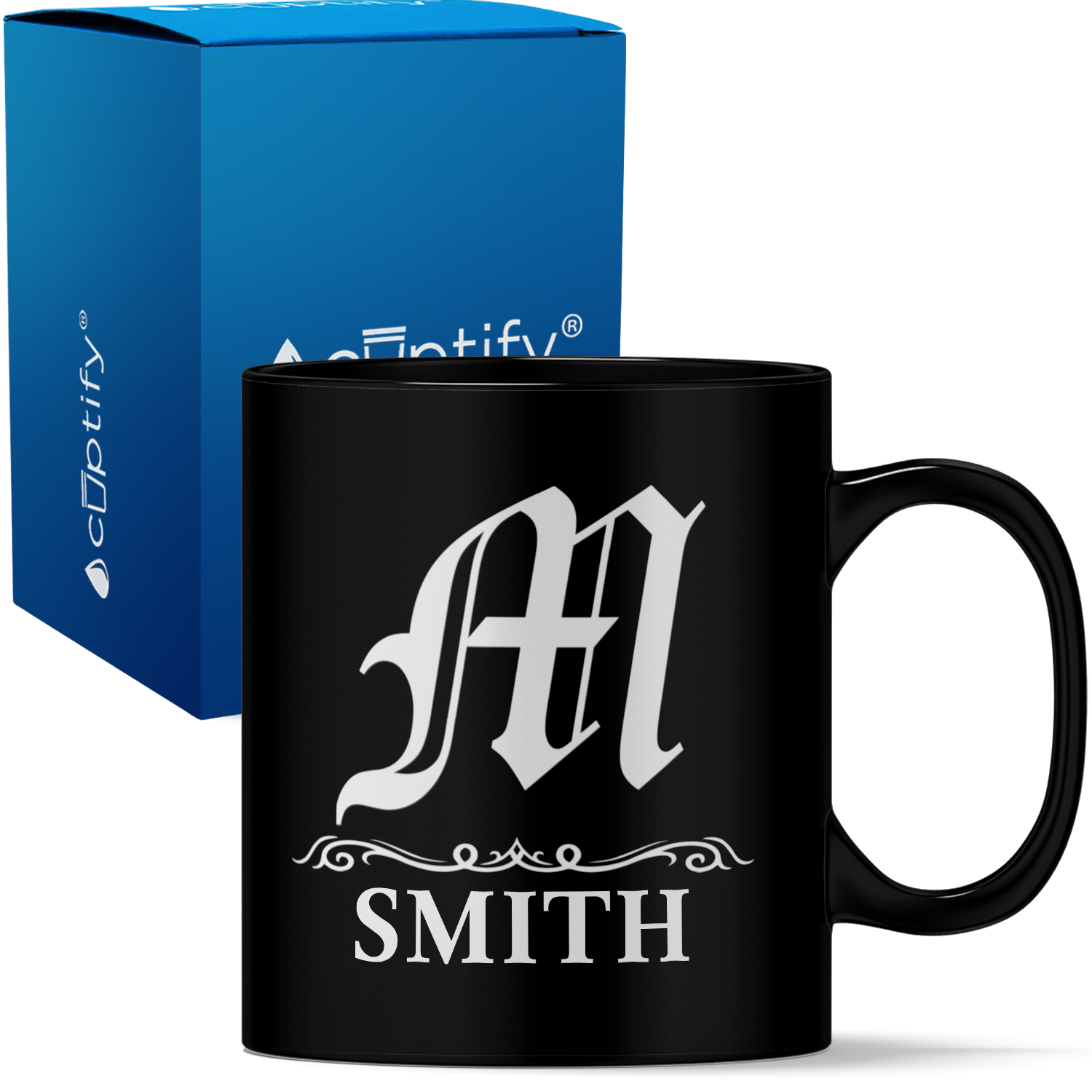Personalized Gothic Initial 11oz Coffee Mug