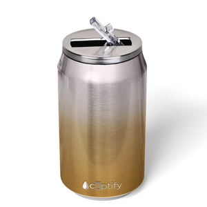 Gold Ombre Translucent 12oz Cola Can Bottle