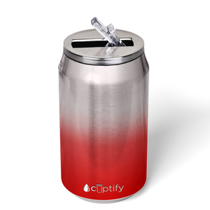 Red Ombre Translucent 12oz Cola Can Bottle