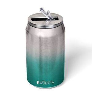 Teal Ombre Translucent 12oz Cola Can Bottle