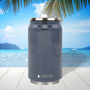 Periwinkle Gray Gloss 12oz Cola Can Bottle