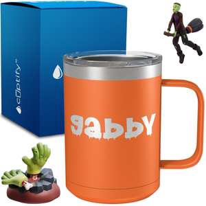 Personalized Haunted Halloween Font on 15oz Stainless Coffee Mug