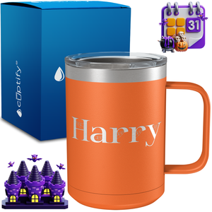 Personalized Wicked Halloween Font on 15oz Stainless Coffee Mug