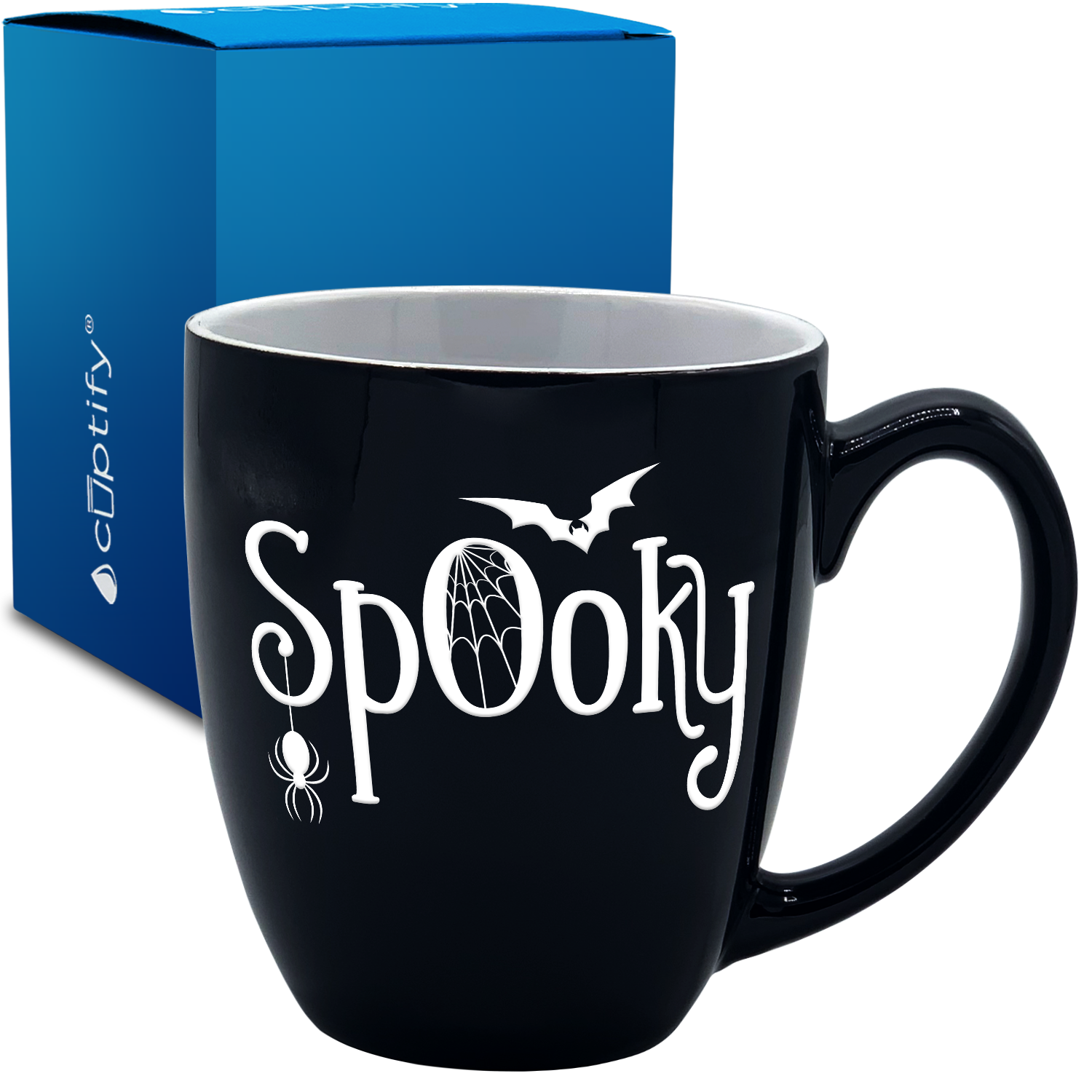 Spooky Black 16oz Halloween Bistro Coffee Mug