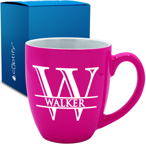 Personalized Split Script 16oz Bistro Coffee Mug