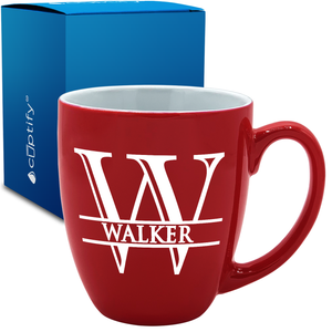 Personalized Split Script 16oz Bistro Coffee Mug