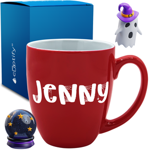 Personalized Spooky Halloween Font 16oz Bistro Coffee Mug