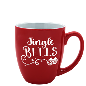 Jingle Bells on Red 16oz Christmas Bistro Coffee Mug