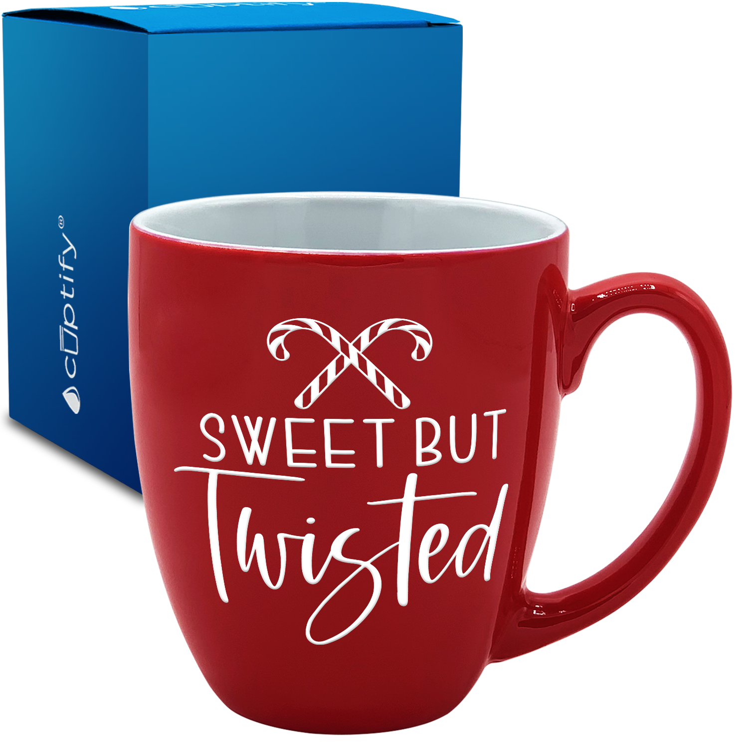 Sweet But Twisted 16oz Red Personalized Christmas Bistro Coffee Mug