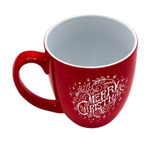 Merry Christmas 16oz Red Personalized Christmas Bistro Coffee Mug