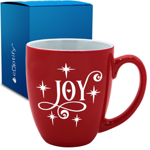 Joy 16oz Red Christmas Bistro Coffee Mug