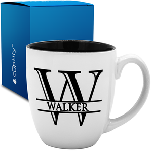 Personalized Split Script 16oz Bistro Coffee Mug