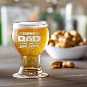 Best Dad in the Galaxy on 16oz Craft Master Glass
