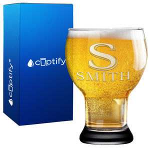 Personalized Initial and Name Etched 16 oz Craft Master Beer Glass