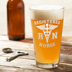 RN Registered Nurse 16oz Beer Pint Glass