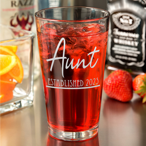 Aunt Established Customized 16oz Beer Pint Glass