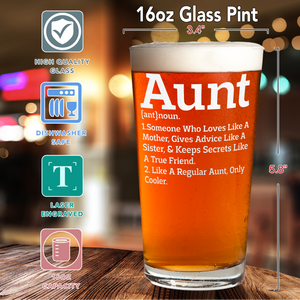 Aunt Definition 16oz Beer Pint Glass