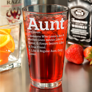 Aunt Definition 16oz Beer Pint Glass