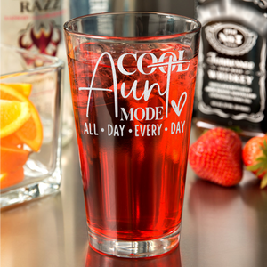 Cool Aunt Mode 16oz Beer Pint Glass