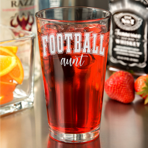 Football Aunt 16oz Beer Pint Glass