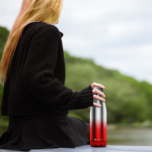 Red Ombre Translucent 17oz Retro Water Bottle