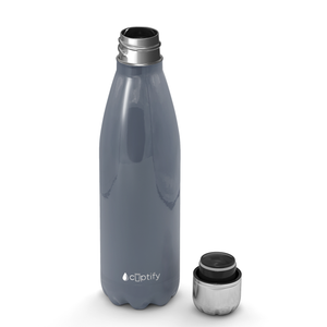 Periwinkle Gray Gloss 17oz Retro Water Bottle
