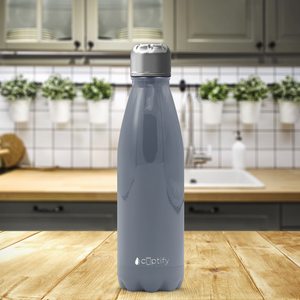 Periwinkle Gray Gloss 17oz Retro Water Bottle
