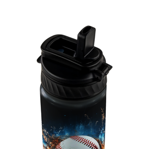 Personalized Blazing Baseball Fastball with Name 18oz Kids Water Bottle