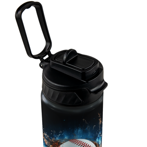 Personalized Blazing Baseball Fastball with Name 18oz Kids Water Bottle