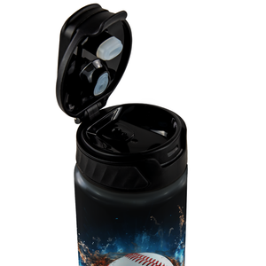 Personalized Blazing Baseball Fastball with Name 18oz Kids Water Bottle