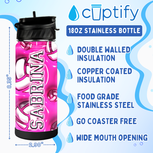 Personalized Bubble Volleyball with Name 18oz Kids Water Bottle
