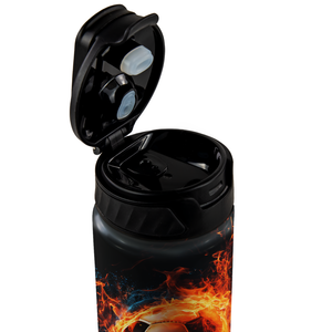 Personalized Soccer Fire and Ice with Name 18oz Kids Water Bottle