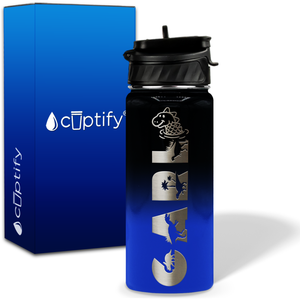 Personalized Dinosaur with Name and Icon on 18oz Wide Mouth Kids Water Bottle