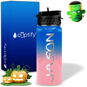 Personalized Scary Halloween Font on 18oz Wide Mouth