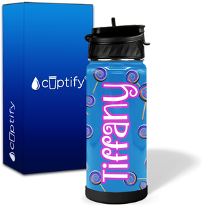 Personalized Lollipop Craze Sweeties 18oz Wide Mouth Kids Water Bottle