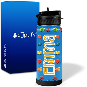 Personalized Cereal Marshmallows 18oz Wide Mouth Kids Water Bottle