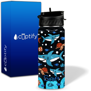 Sharks Smile 18oz Personalized Kids Water Bottle