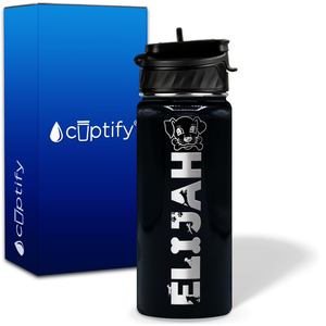 Personalized Dog with Name and Icon on 18oz Wide Mouth Kids Water Bottle