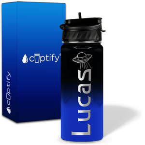 Personalized UFO with Name and Icon on 18oz Wide Mouth Kids Water Bottle